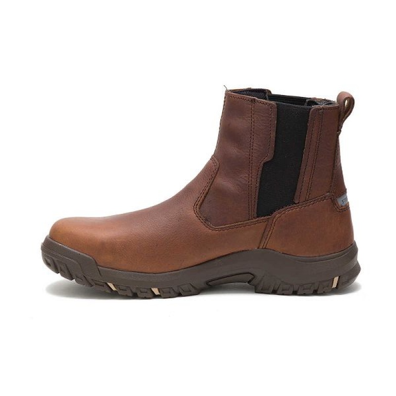 Brown Women's Caterpillar Abbey Steel Toe Work Boots | 428695-NWR