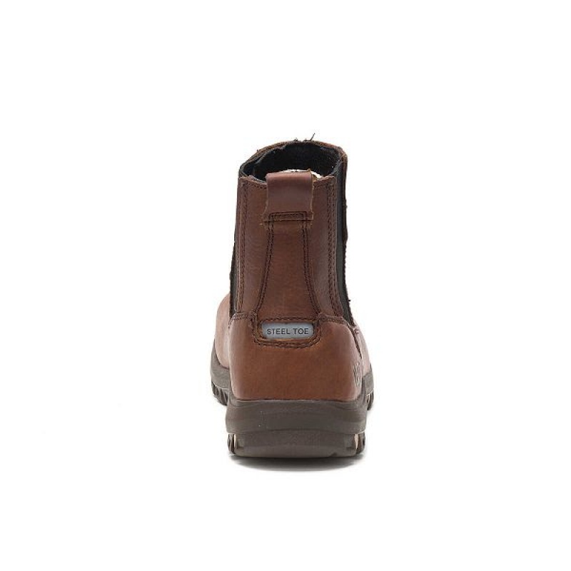 Brown Women's Caterpillar Abbey Steel Toe Work Boots | 428695-NWR