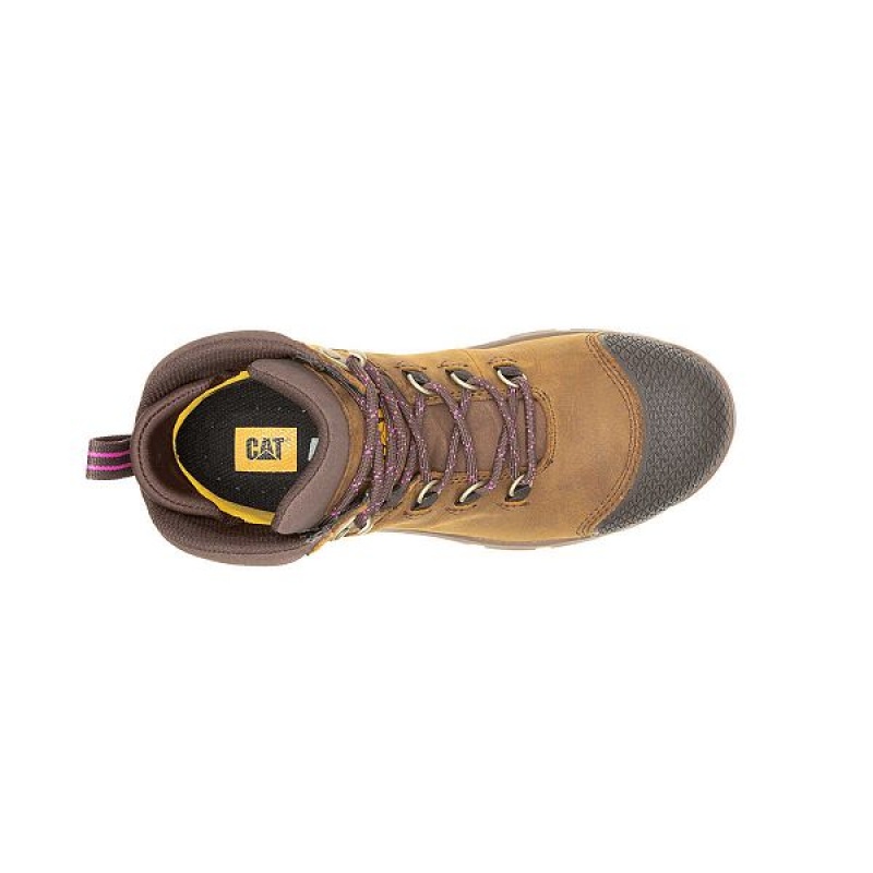 Brown Women's Caterpillar Accomplice X Waterproof Steel Toe Work Boots | 704165-ETF