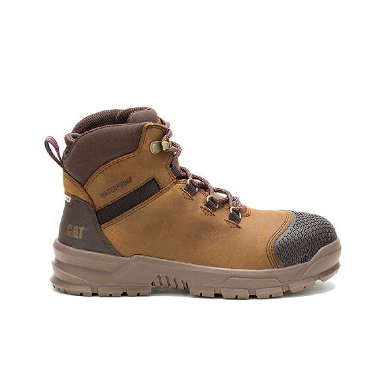 Brown Women\'s Caterpillar Accomplice X Waterproof Steel Toe Work Boots | 704165-ETF