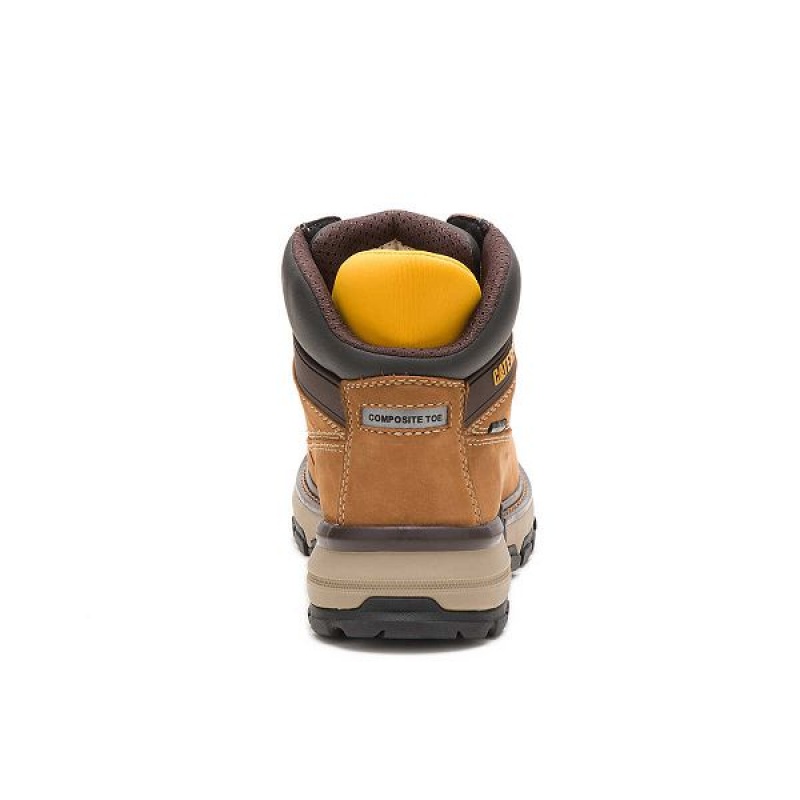 Brown Women's Caterpillar Excavator Superlite Waterproof Carbon Composite Toe Work Boots | 813604-RCV