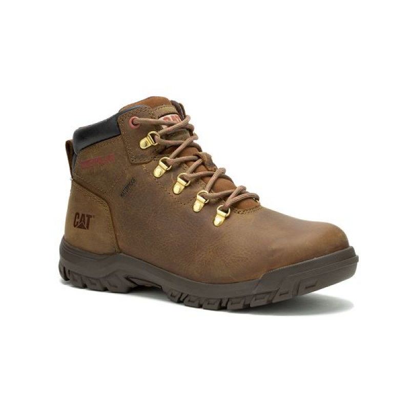 Brown Women's Caterpillar MAE ST S3 HRO WR SRA Work Boots | 470689-VOH