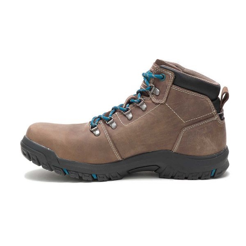 Brown Women's Caterpillar Mae Steel Toe Waterproof Work Boots | 706923-MAL