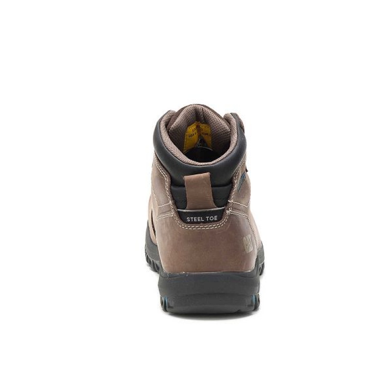 Brown Women's Caterpillar Mae Steel Toe Waterproof Work Boots | 706923-MAL