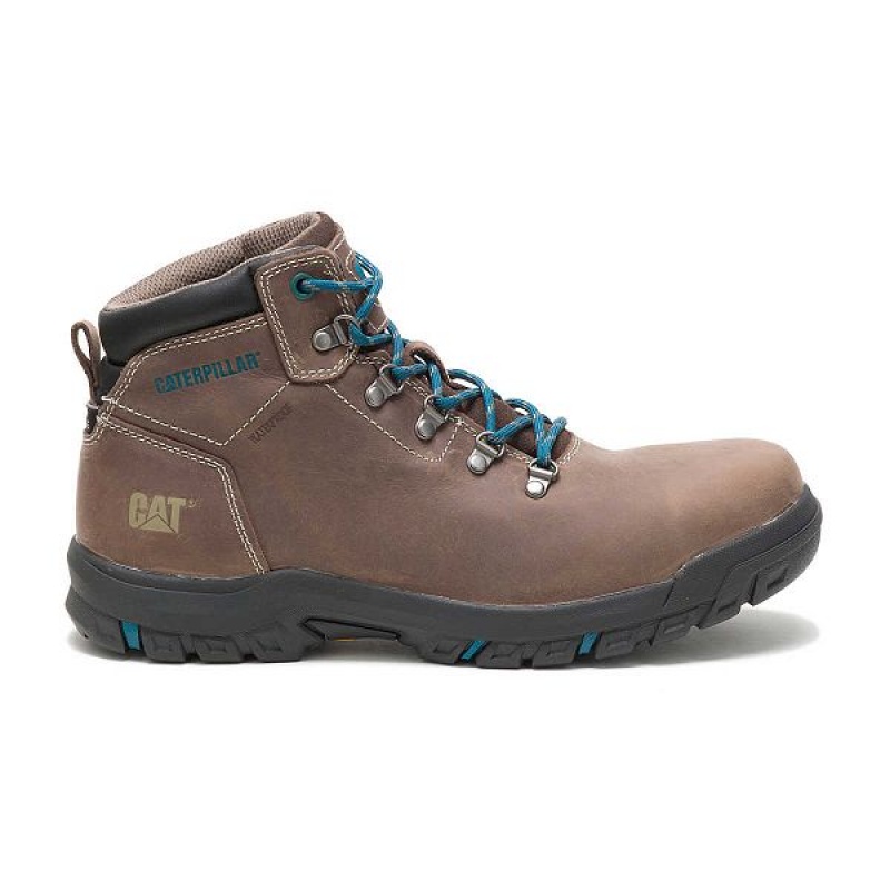 Brown Women\'s Caterpillar Mae Steel Toe Waterproof Work Boots | 706923-MAL