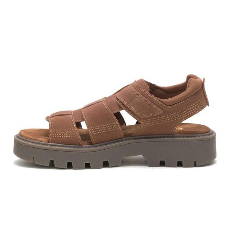 Brown Women's Caterpillar Rigor Sandals | 692537-TWJ