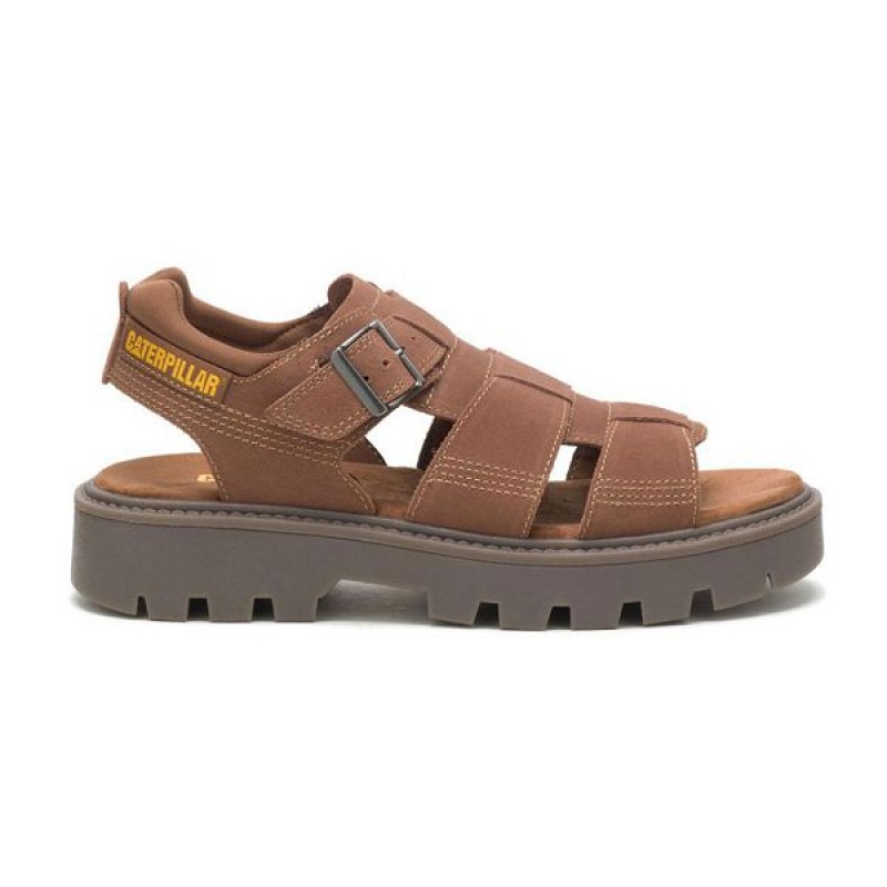 Brown Women\'s Caterpillar Rigor Sandals | 692537-TWJ