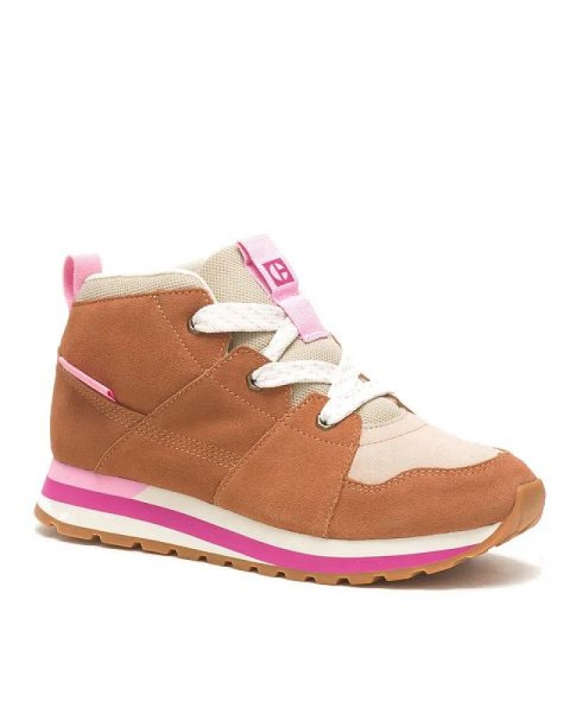 Brown Women's Caterpillar Ventura Mid Elevated Sneakers | 152867-PNI