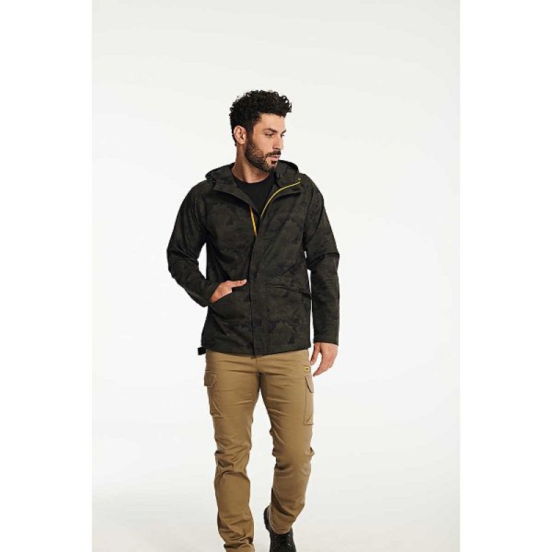 Camo Men's Caterpillar Essential Rain Jackets | 139620-VYE