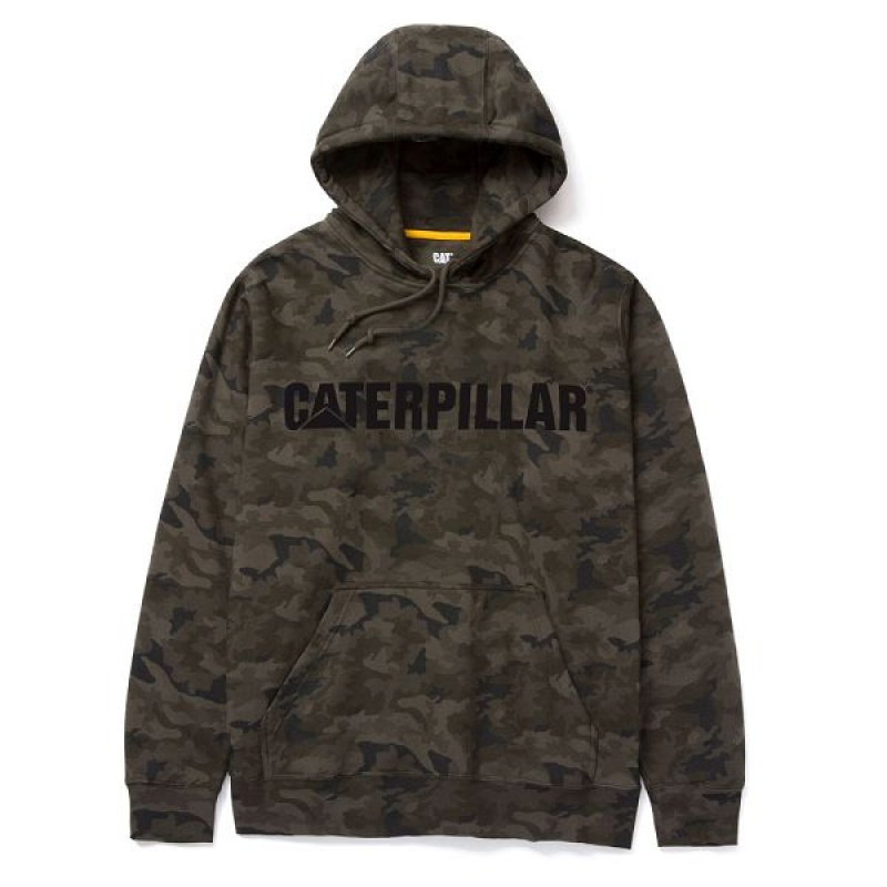 Camo Men\'s Caterpillar Midweight Caterpillar Hooded Sweatshirt | 276589-RXW