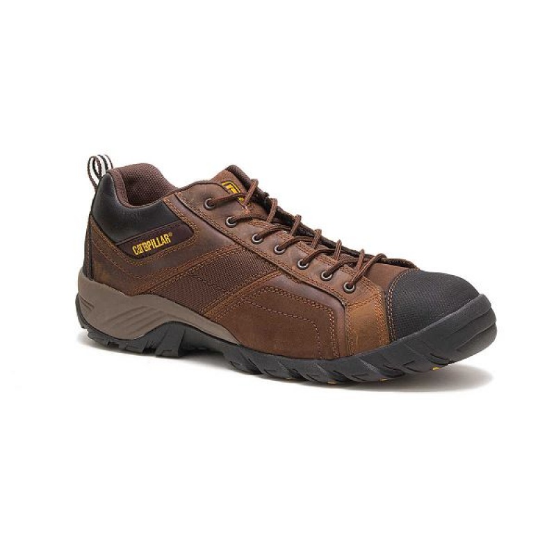 Dark / Brown Men's Caterpillar Argon Composite Toe Work Shoes | 697530-UGE