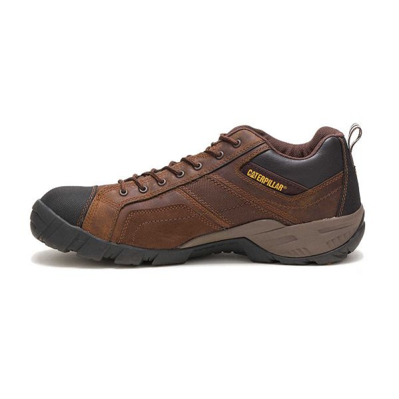 Dark / Brown Men's Caterpillar Argon Composite Toe Work Shoes | 697530-UGE