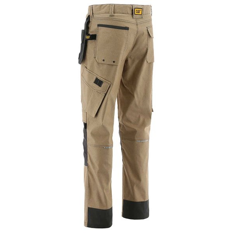 Dark / Brown Men's Caterpillar H2O Defender Pants | 984625-QRY