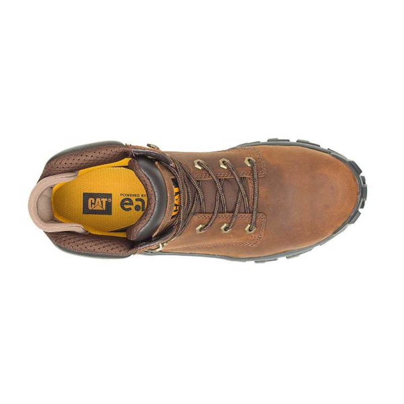 Dark / Brown Men's Caterpillar Invader Hi Steel Toe Work Boots | 189076-AKF