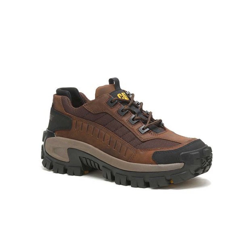 Dark / Brown Men's Caterpillar Invader Steel Toe Work Shoes | 257806-RBT