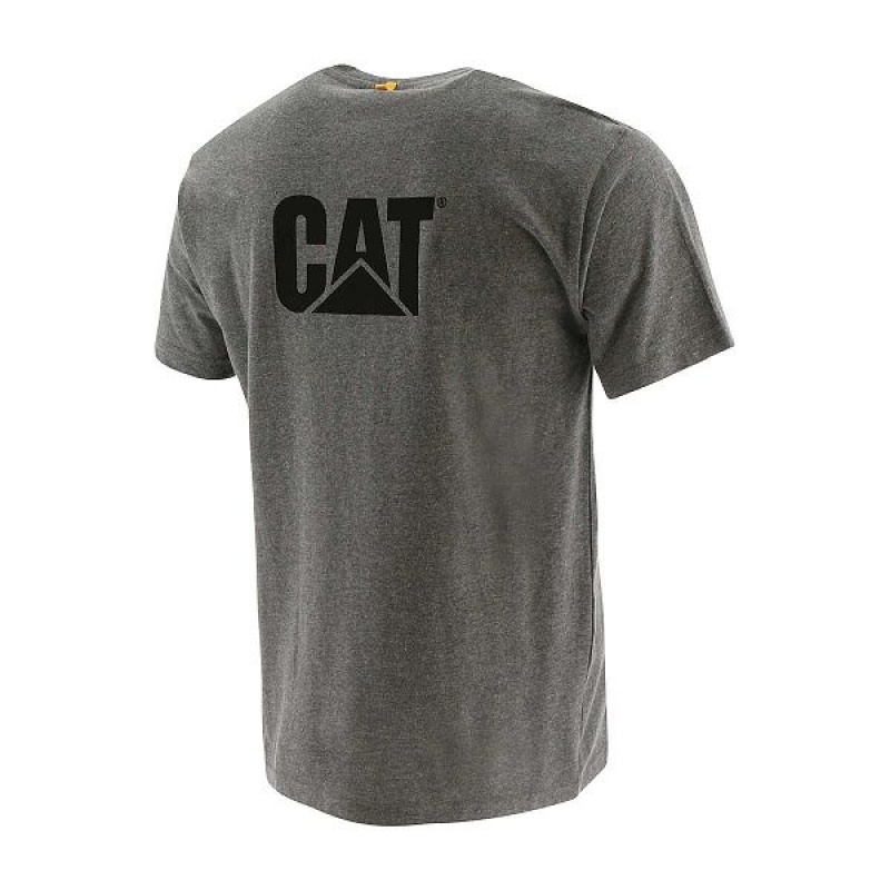 Dark / Grey Men's Caterpillar Trademark Tee T-Shirt | 647328-MZE