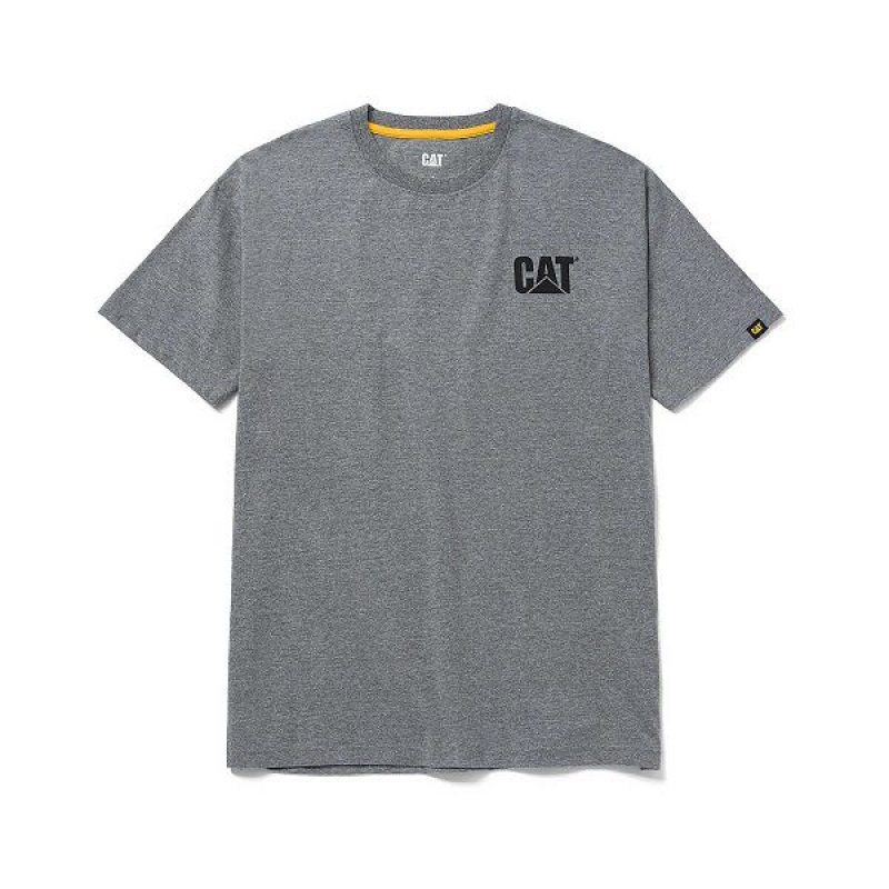 Dark / Grey Men's Caterpillar Trademark Tee T-Shirt | 647328-MZE