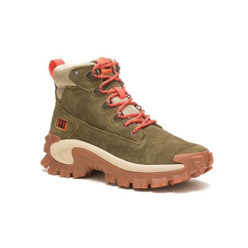 Dark / Olive Women's Caterpillar Intruder Ply Boots | 716840-UIZ