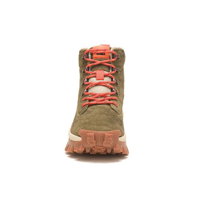 Dark / Olive Women's Caterpillar Intruder Ply Boots | 716840-UIZ