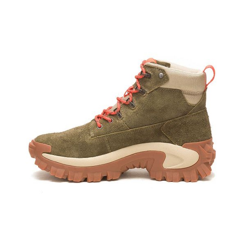 Dark / Olive Women's Caterpillar Intruder Ply Boots | 716840-UIZ