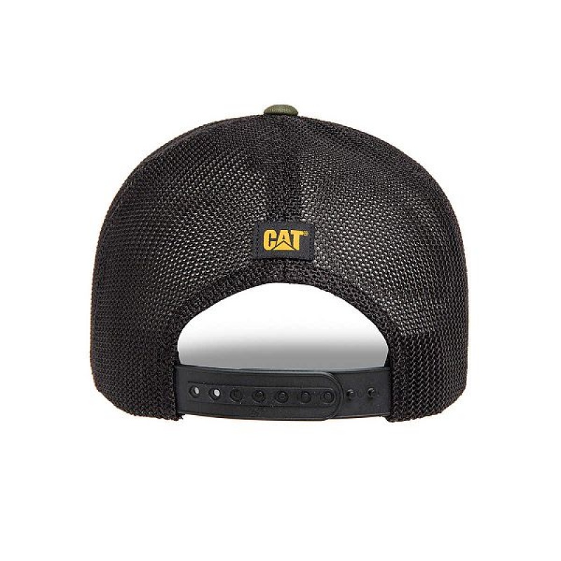 Green / Black Women's Caterpillar Cat Equipment 110 Caps | 542063-MCQ