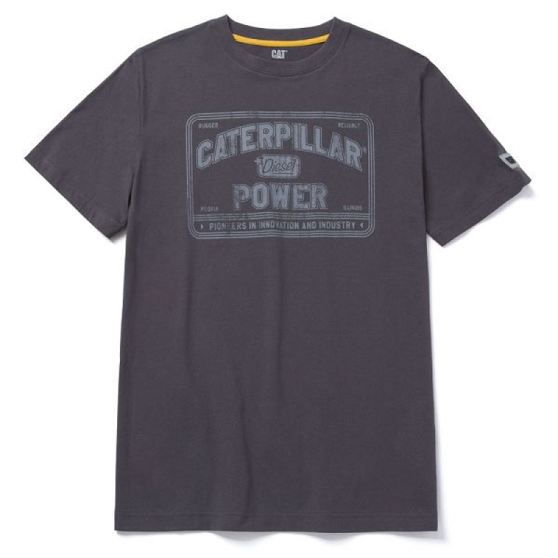 Grey Men\'s Caterpillar Caterpillar Power Tee T-Shirt | 653190-ZSA