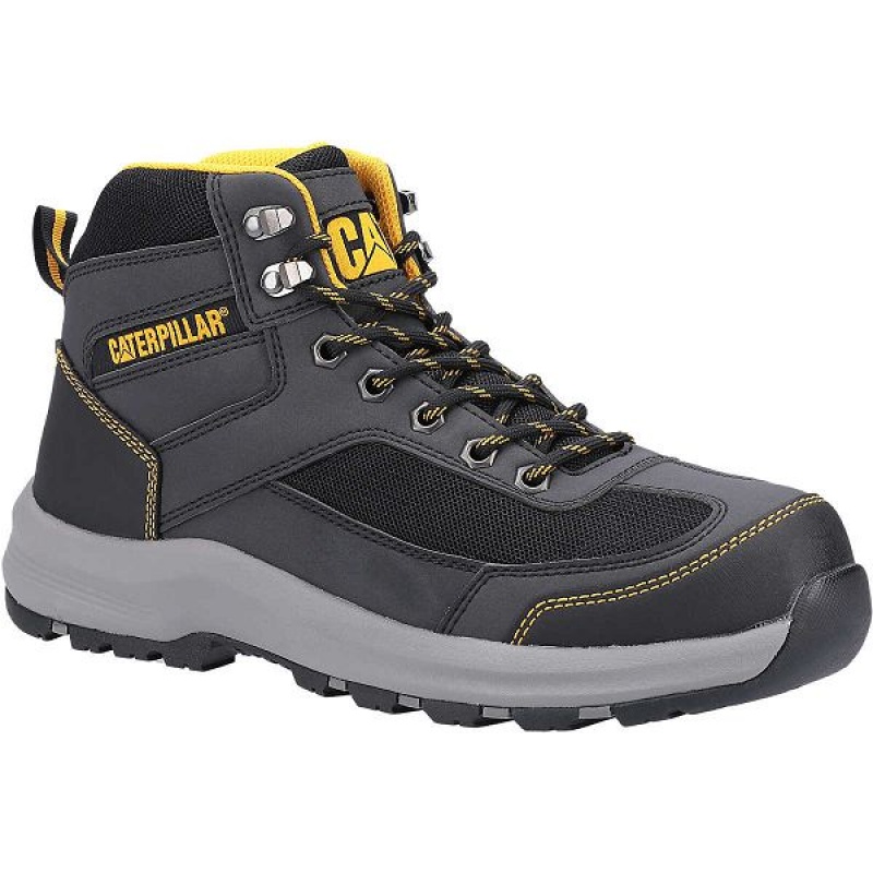 Grey Men's Caterpillar Elmore Mid Steel Toe S1P Work Boots | 548013-WUG