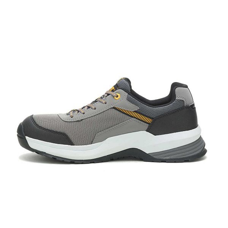 Grey Men's Caterpillar Streamline 2.0 Mesh Composite Toe Work Shoes | 548976-WRY