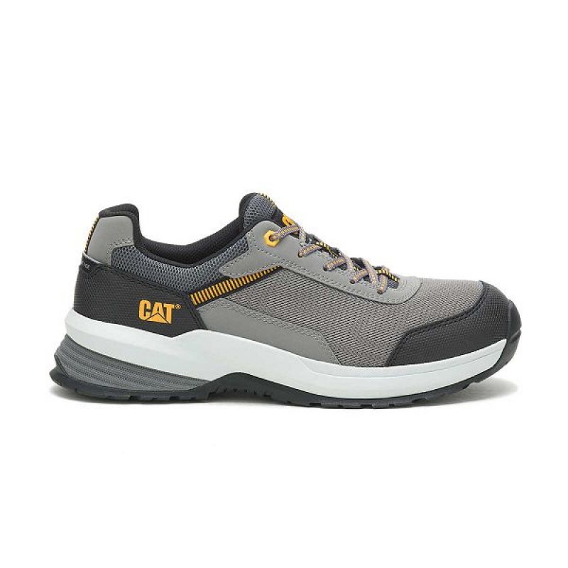 Grey Men\'s Caterpillar Streamline 2.0 Mesh Composite Toe Work Shoes | 548976-WRY