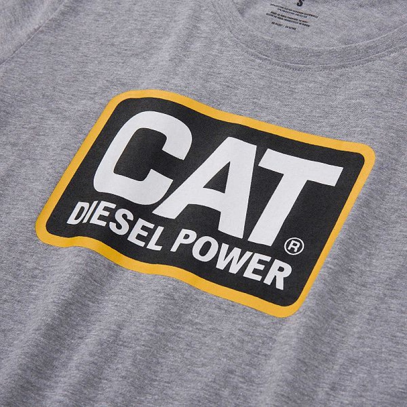 Grey Women's Caterpillar Diesel Power Tee T-Shirt | 423957-KXM