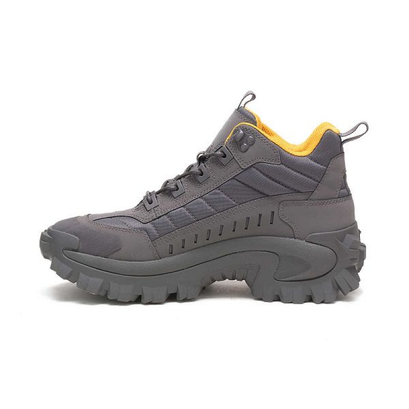 Grey Women's Caterpillar Intruder Mid Sneakers | 169258-QEL