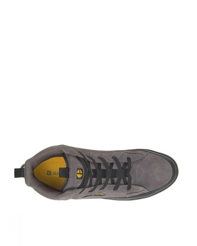 Grey / Black Men's Caterpillar Hex Hi Utility Sneakers | 865174-PYR