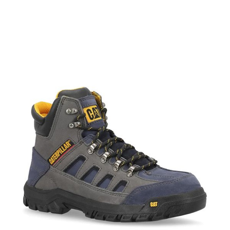 Grey / Navy Men's Caterpillar Threshold CAG ST M4M Industrial Work Boots | 147385-FNB