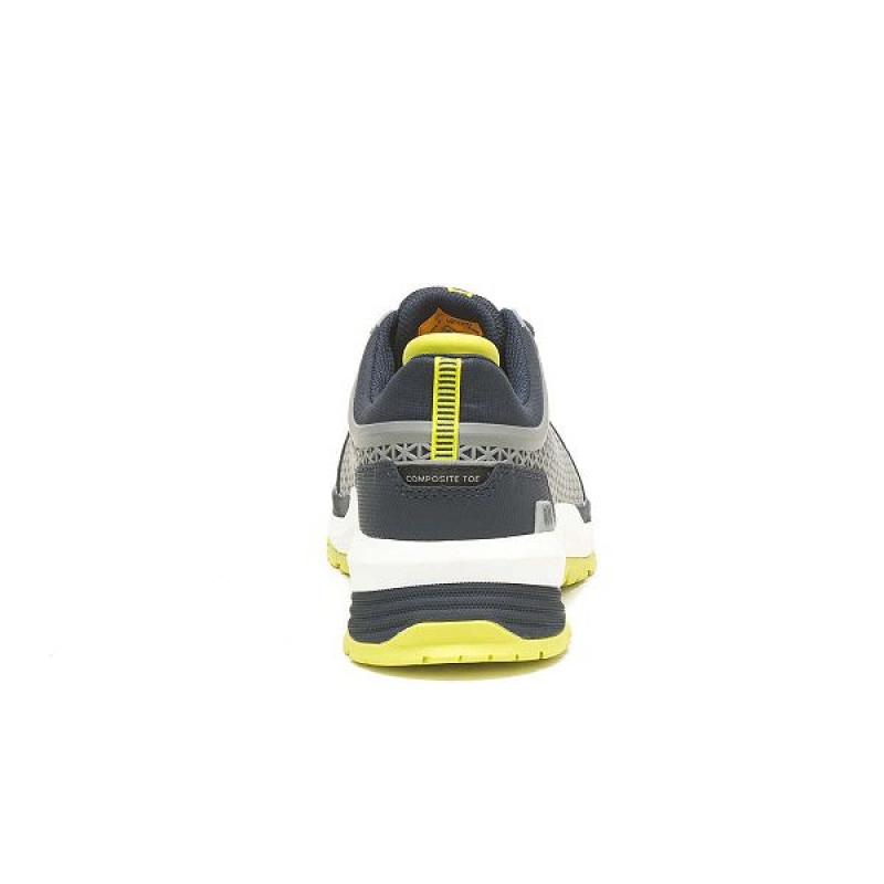 Grey / Yellow Men's Caterpillar Streamline 2.0 Composite Toe Work Shoes | 671503-JHZ