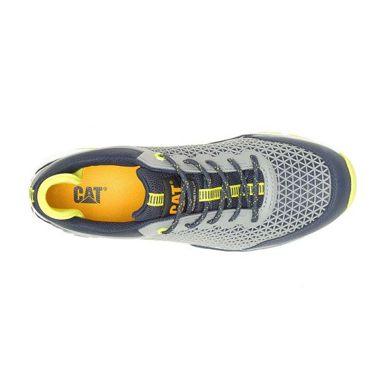 Grey / Yellow Men's Caterpillar Streamline 2.0 Composite Toe Work Shoes | 671503-JHZ