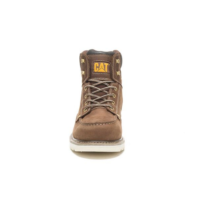 Khaki Men's Caterpillar Calibrate Steel Toe Work Boots | 216570-YIN