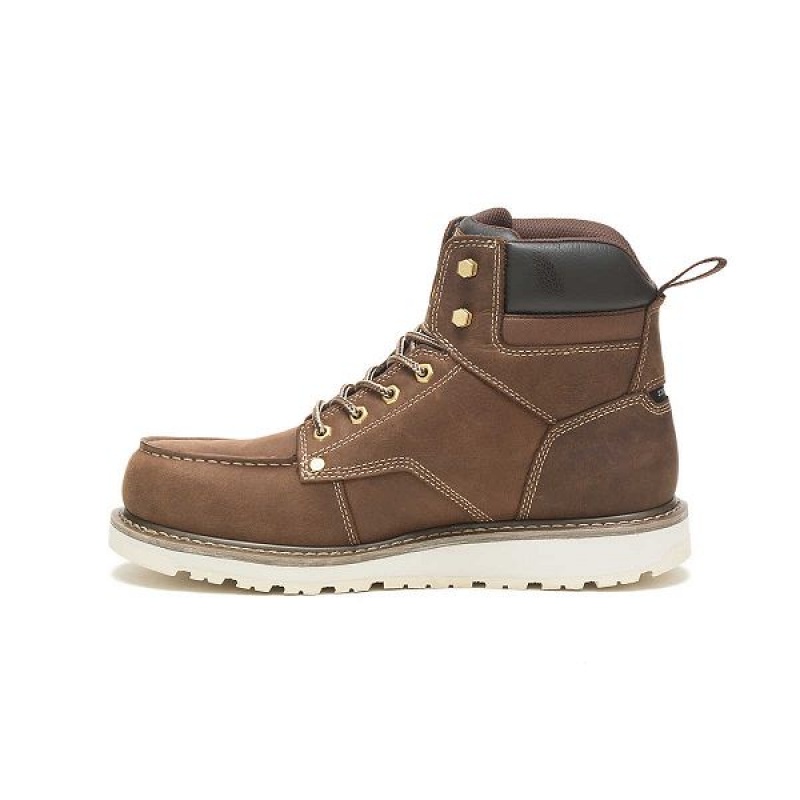 Khaki Men's Caterpillar Calibrate Steel Toe Work Boots | 216570-YIN