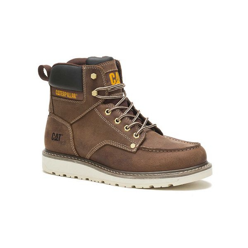 Khaki Men's Caterpillar Calibrate Work Boots | 167924-HRU