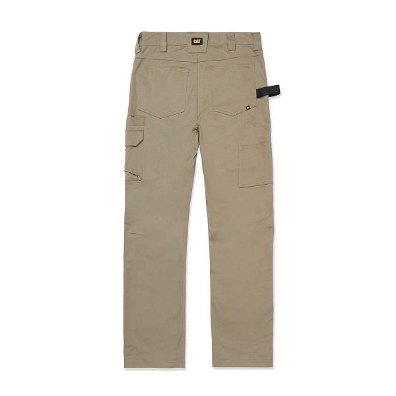 Khaki Men's Caterpillar Coolmax Outdoor Work Pants | 286014-AZW