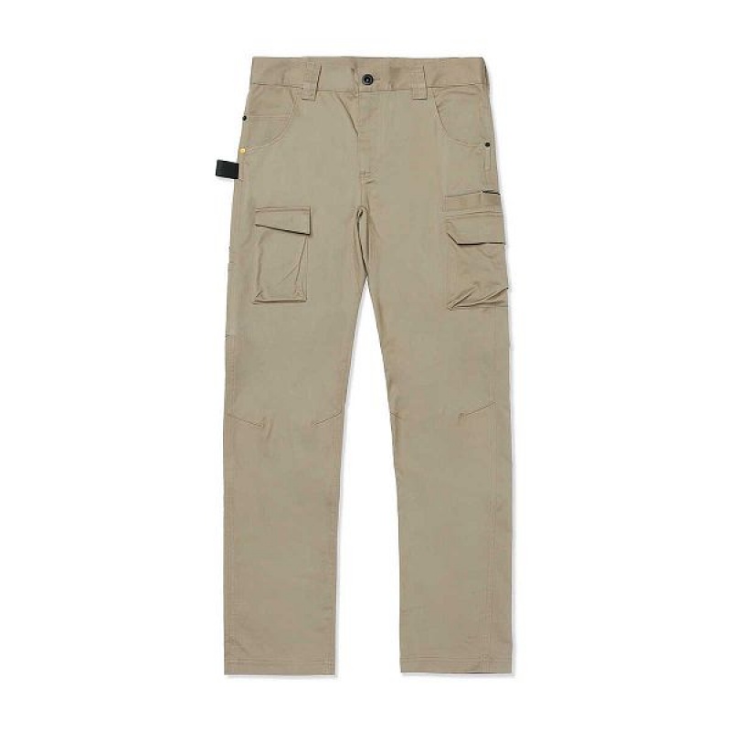 Khaki Men\'s Caterpillar Coolmax Outdoor Work Pants | 286014-AZW