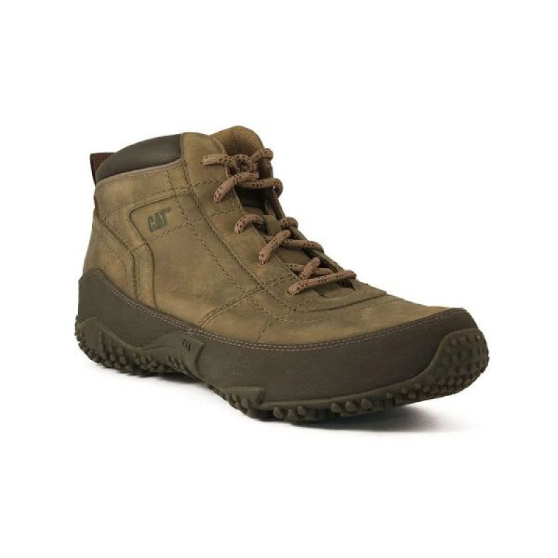 Khaki Men\'s Caterpillar Litz Mid Cat Boots | 085264-VTC