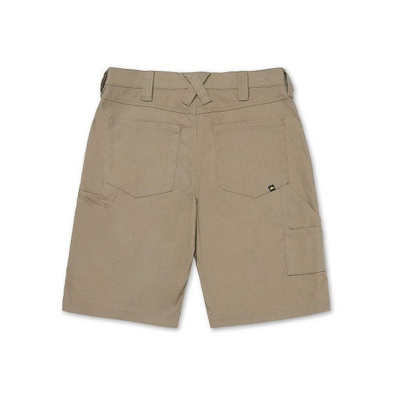 Khaki Men's Caterpillar Stretch Canvas Utility Shorts | 765309-XAT