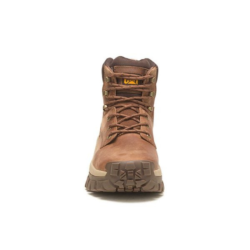 Light / Brown Men's Caterpillar Invader Hi Steel Toe Work Boots | 395401-EJN