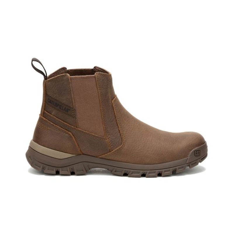 Light / Brown Men's Caterpillar Threshold Chelsea Boots | 795046-GPQ