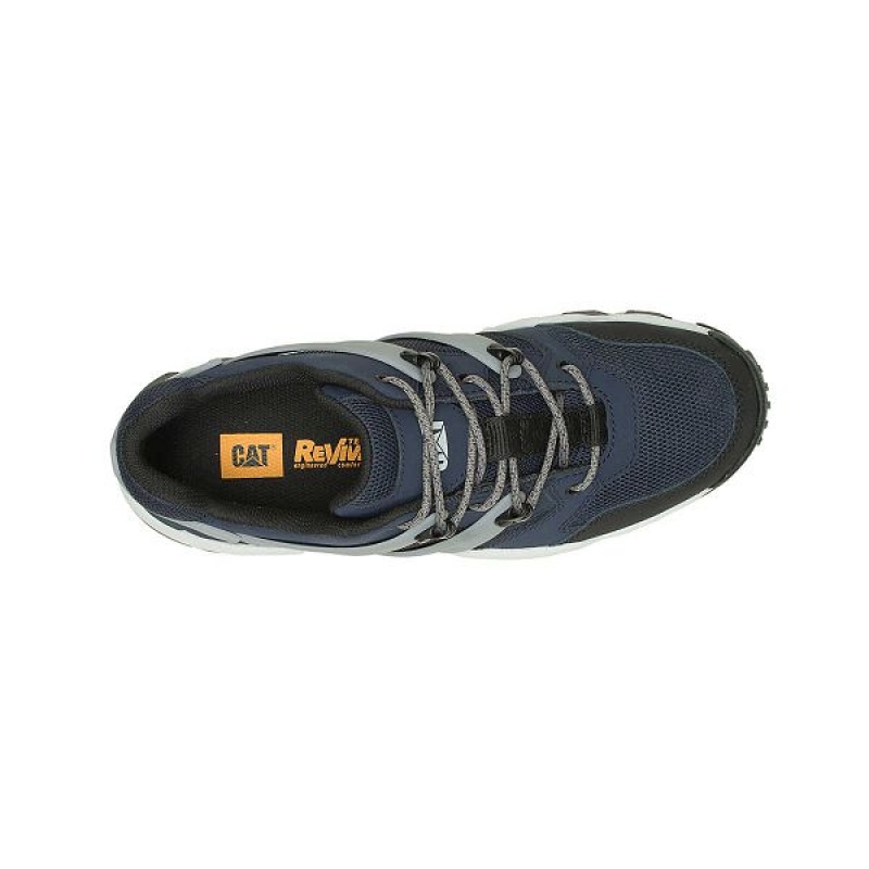 Navy Men's Caterpillar Reactor Refresh Sneakers | 358297-FWZ