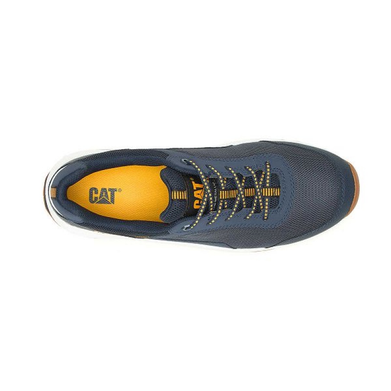 Navy Men's Caterpillar Streamline 2.0 Mesh Composite Toe Work Shoes | 268541-XAD