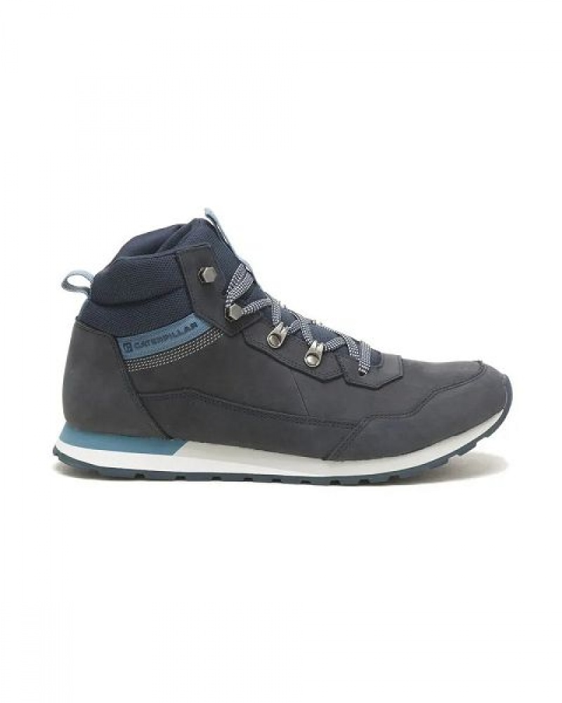 Navy Men's Caterpillar Ventura Hiker Hi Sneakers | 356287-HGZ