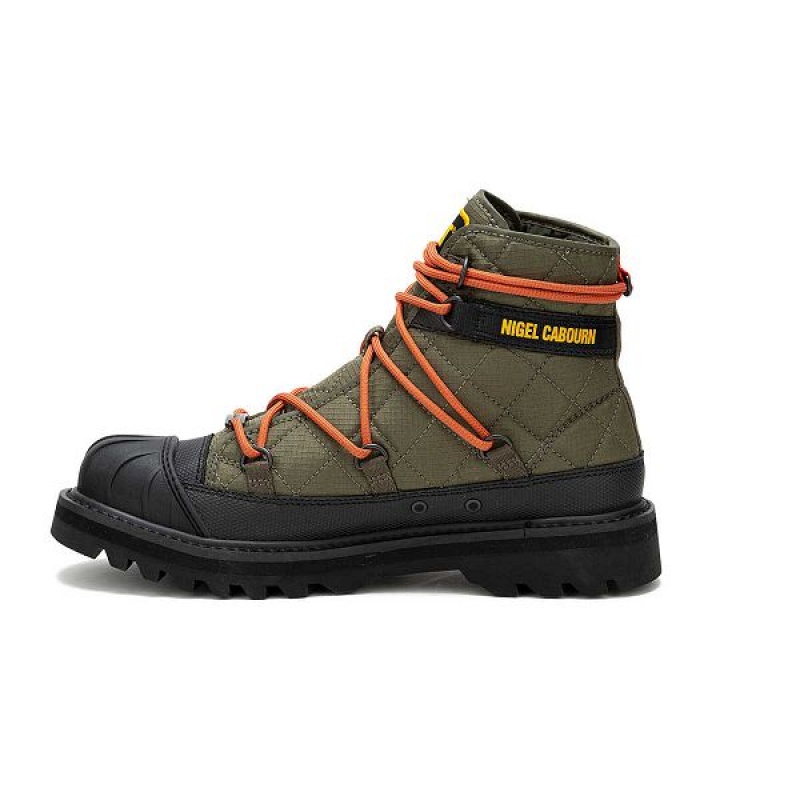 Olive Men's Caterpillar Omaha Alt Lace Boots | 417293-IKP