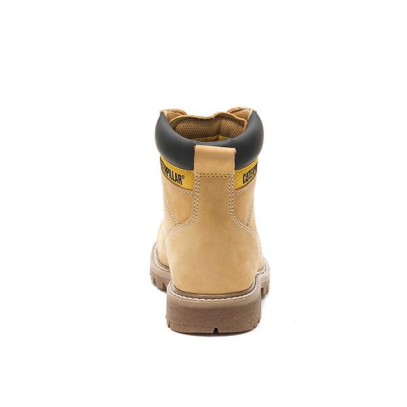 Orange Men's Caterpillar Second Shift Steel Toe Work Boots | 612973-YZQ