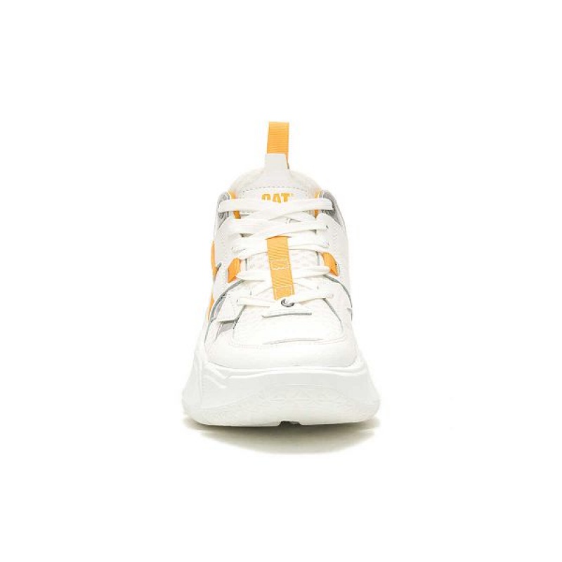 White Men's Caterpillar Imposter Mesh Sneakers | 826053-OSJ